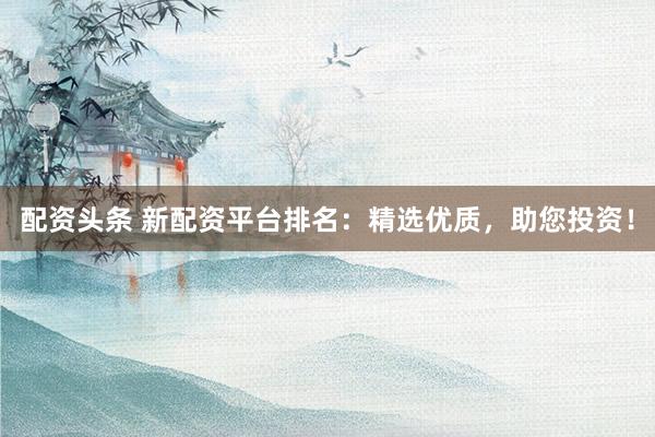 配资头条 新配资平台排名：精选优质，助您投资！