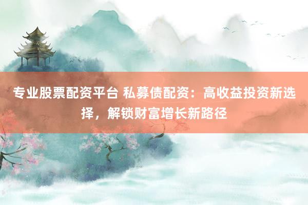 专业股票配资平台 私募债配资：高收益投资新选择，解锁财富增长新路径