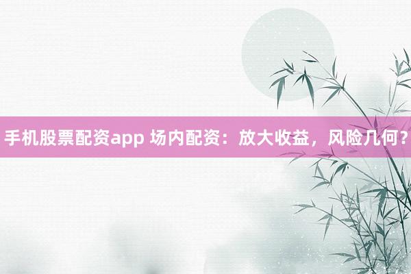 手机股票配资app 场内配资：放大收益，风险几何？