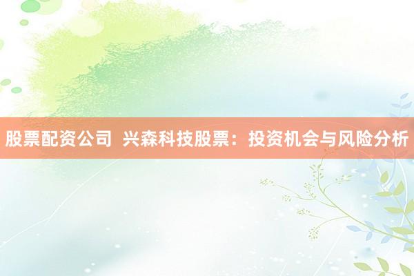 股票配资公司  兴森科技股票:投资机会与风险分析