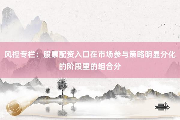 风控专栏：股票配资入口在市场参与策略明显分化的阶段里的组合分