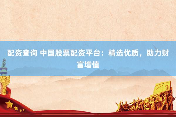 配资查询 中国股票配资平台:精选优质,助力财富增值