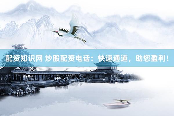 配资知识网 炒股配资电话：快速通道，助您盈利！