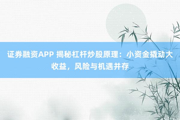 证券融资APP 揭秘杠杆炒股原理：小资金撬动大收益，风险与机遇并存