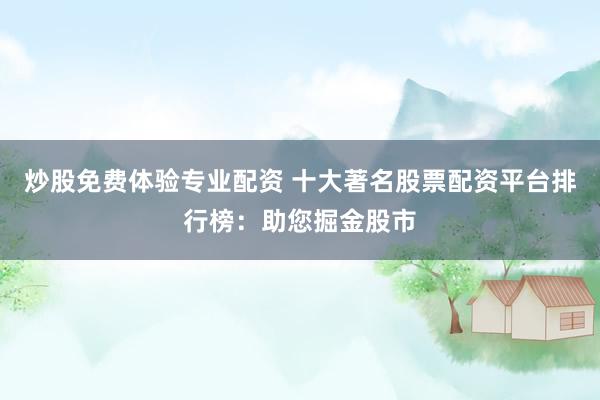 炒股免费体验专业配资 十大著名股票配资平台排行榜:助您掘金股市
