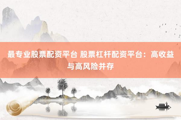 最专业股票配资平台 股票杠杆配资平台：高收益与高风险并存